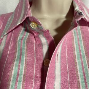 Titto Bluni stripe button down shirt linen cotton